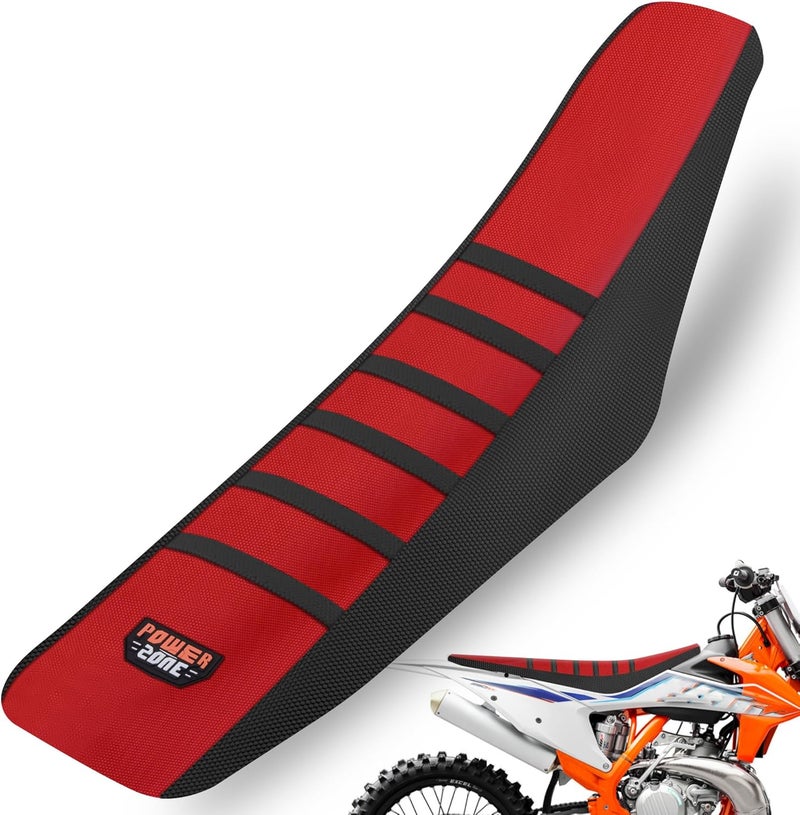 fewfuss Gripper Rubber Dirt Bike Seat Cover - Universal Soft Seat Cover for Most Dirt Bike Motorcycle Red - Image 1